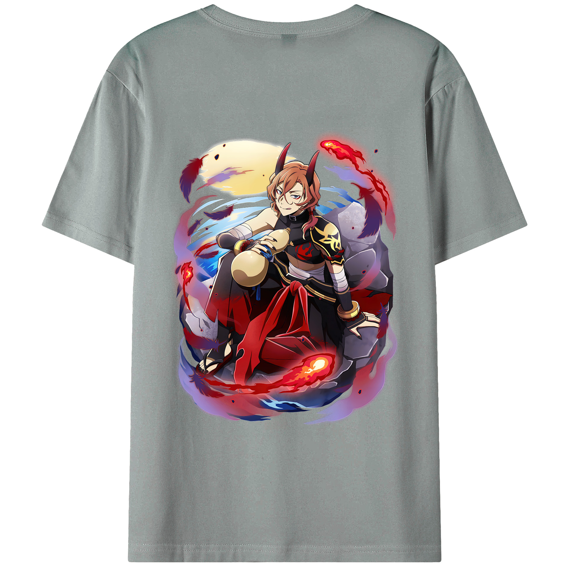 （画像用） 文豪ストレイドッグス Bungo Stray Dogs 綿100％ メンズ半袖Tシャツ（バックプリント） 通気性